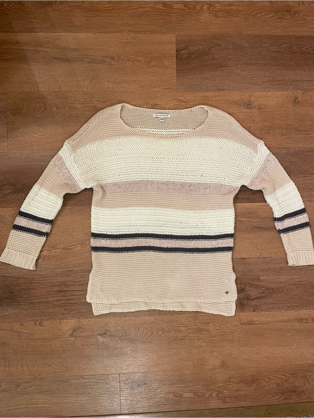 American Eagle Slouchy Striped Open Knit Boho Cottagecore Women’s Medium Sweater